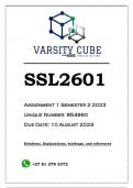 SSL2601 Assignment 1 (ANSWERS) Semester 2 2023 - DSTINCTION GUARANTEED