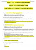 WGU C214 OA Financial Management Exam Questions and Answers Updated (2024/2025) (Verified Answers)