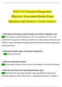 WGU C214 OA Financial Management Retake Exam Latest Questions and Answers (2024 / 2025) (Verified Answers)