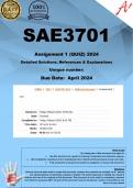 SAE3701 Assignment 1 (100% QUIZ COMPLETE ANSWERS) 2024 - DUE March 2024