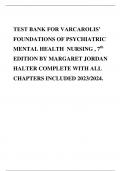 Test Bank for Varcarolis' Foundations of Psychiatric Mental Health Nursing, 7th Edition Margaret Jordan Halter