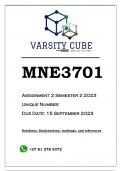 MNE3701 Assignment 2 (ANSWERS) Semester 2 2023 - DISTINCTION GUARANTEED