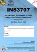 INS3707 Assignment 1 (COMPLETE ANSWERS) Semester 1 2024