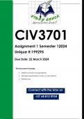 CIV3701 Assignment 1 (QUALITY ANSWERS) Semester 1 2024