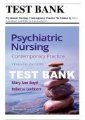 Test Bank For Psychiatric Nursing 7th Edition Contemporary Practice by Mary Ann Boyd; Rebecca Luebbert 