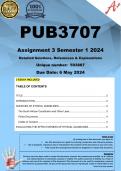 PUB3707 Assignment 3 (COMPLETE ANSWERS) Semester 1 2024 (593887) - DUE 6 May 2024