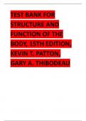 TEST BANK FOR STRUCTURE AND FUNCTION OF THE BODY, 15TH EDITION
