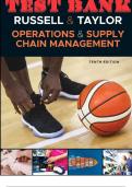 TEST BANK for Operations and Supply Chain Management 10th Edition by Roberta S. Russell and Bernard W. Taylor. ISBN 9781119577645, 1119577640. All Chapters 1-17.