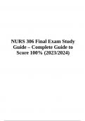 NURS 306 Final Exam Study Guide – Complete Guide to Score 100%.