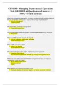 CPMSM - Managing Departmental Operations Test (GRADED A) Questions and Answers  |  100% Verified Solutions