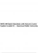 BIOL 180 Quiz5 Questions with Answers Latest Update Graded A+ - American Public University.