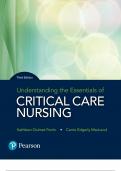 TEST BANK FOR UNDERSTANDING THE ESSENTIALS OF CRITICAL CARE NURSING 3RD