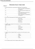 Dimensions Exam 2 study guide