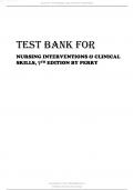 TEST BANK FOR NURSING INTERVENTIONS & CLINICAL SKILLS, 7TH EDITION 2024 LATEST REVISED UPDATE BY PERRY.
