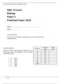 AQA  A-Level Biology  Paper 2 Predicted Paper 2023 with marking scheme attached