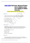 NURS 6560 Final Exam: Advanced Practice  Care of Adults in Acute  Care Settings II: Walden  University 
