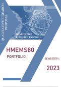 HMEMS80 PORTFOLIO ANSWERS ( SEMESTER 1 --2023)
