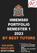 HMEMS80 Portfolio (ANSWERS) Semester 1 2023
