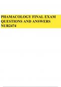 NUR 2474 / NUR2474 Final EXAM PHARMACOLOGY/NUR2474 Pharmacology for Professional Nursing – Examination Blue Print – Final Exam