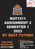 MAT1511 Assignment 2 (Answers)  Semester 1 - 2023 