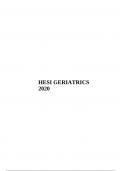 HESI GERIATRICS 2020 EXAM QUESTIONS AND ANSWERS.