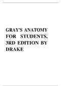 TEST BANK FOR GRAY'S ANATOMY FOR STUDENTS, 3RD EDITION BY DRAKE