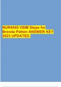 NUR4545 VSIM Steps for Brenda Patton ANSWER KEY 2023 UPDATED.