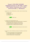 Exam 2: NUR 2502/ NUR2502 Multidimensional Care III/ MDC 3 (2023/ 2024 Update) | Questions and Verified Answers| Grade A – Rasmussen