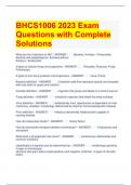 BHCS1006 2023 Exam Questions with Complete Solutions 