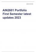 AIN2601 Portfolio First Semester latest updates 2023       