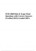 NUR 2868 Role and Scope: Final Exam Questions with Correct Answers Verified 2023 Rated 100%
