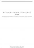 Test Bank for Global Health 101 2nd edition by Richard Skolnik