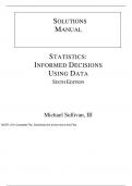 Statistics Informed Decisions Using Data 6e Michael Sullivan (Solution Manual)