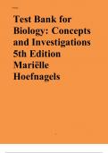 Test Bank for Biology: Concepts and Investigations 5th Edition Mariëlle Hoefnagels