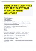USPS Window Clerk Retail 2023 TEST QUESTIONS WITH COMPLETE SOLUTIONS