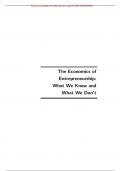 The Economics of Entrepreneurship: What We Know and What We Don’t
