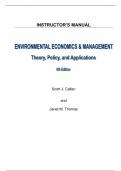 Environmental Economics and Management Theory, Policy, and Applications, 6e Scott Callan, Janet Thomas (Instructor Manual)