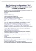 Certified Lactation Consultant (CLC) 2023 Practice Exam #5 Questions and Answers (Graded A)