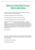 HESI FUNDAMENTALS  TEST 2023/2024