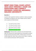 NRNP 6560 FINAL EXAM LATEST 2022-2024 VERSION 1 EXAM 100 QUESTIONS AND CORRECT ANSWERS (VERIFIED ANSWERS) WALDEN UNIVERSITY