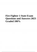 Fire Fighter 1 State Exam (Questions with Answers) 2023 GRADED