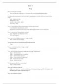 Neuroscience Exam II Practice Questions with Key