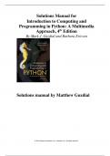 Solution Manual For  Introduction to Computing and Programming in Python 4th Edition by Mercedes Guijarro Crouch, Barbara Ericson