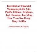 Essentials of Financial Management 4th Asia-Pacific Edition,  Brigham, Joel  Houston, Jun-Ming Hsu, Yoon Kee Kong, Bany-Ariffin (Solution Manual)