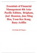 Essentials of Financial Management 4th Asia-Pacific Edition, Brigham, Joel Houston, Jun-Ming Hsu, Yoon Kee Kong, Bany-Ariffin (Solution Manual with Test Bank)	