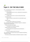 SNAB A level Biology Topic 5 : On the Wild Side Specification notes