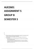Aue2601 Assignment 5 Group B semester 2 2023