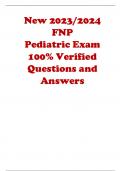 FNP Pediatric Exam Quiz Bank- 100% Verified Questions and Answers (New)