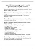 nurs 180 pharmacology (week 1 vocab) questions with complete solutions