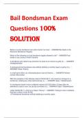 Bail Bondsman Exam  Questions 100%  SOLUTION